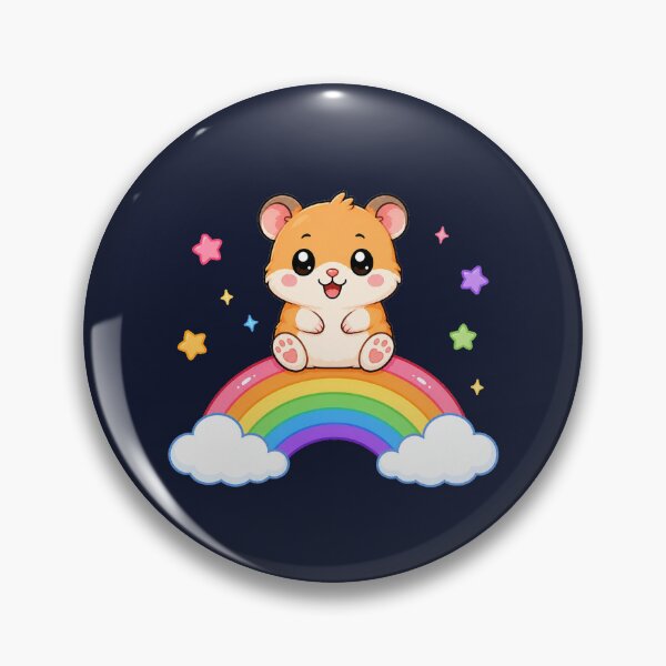 Item preview, Cute Hamster Sitting On Rainbow Magic Cartoon designed and sold by Seculinator.