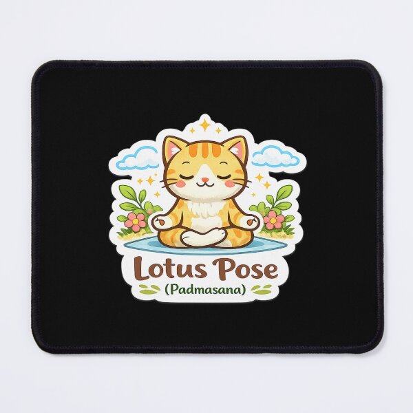 Item preview, Cute Yoga Cat – Lotus Pose (Padmasana) Kawaii Sticker designed and sold by Trigart-art.