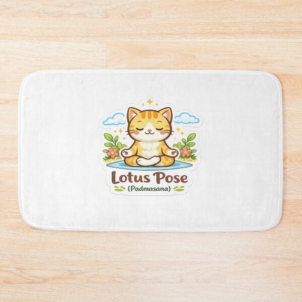 Item preview, Cute Yoga Cat – Lotus Pose (Padmasana) Kawaii Sticker designed and sold by Trigart-art.