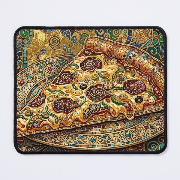 Item preview, Golden Mosaic Pizza Slice in Gustav Klimt Style designed and sold by Lovely Elen.