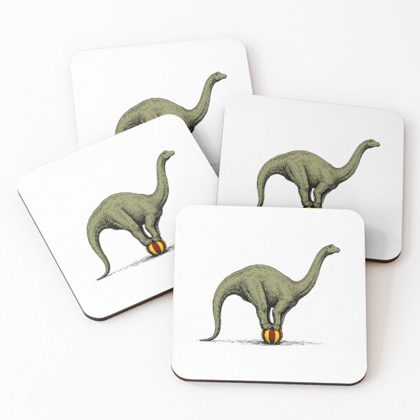 Item preview, Diplodocus balancing on a circus ball vintage illustration designed and sold by goatboyjr.