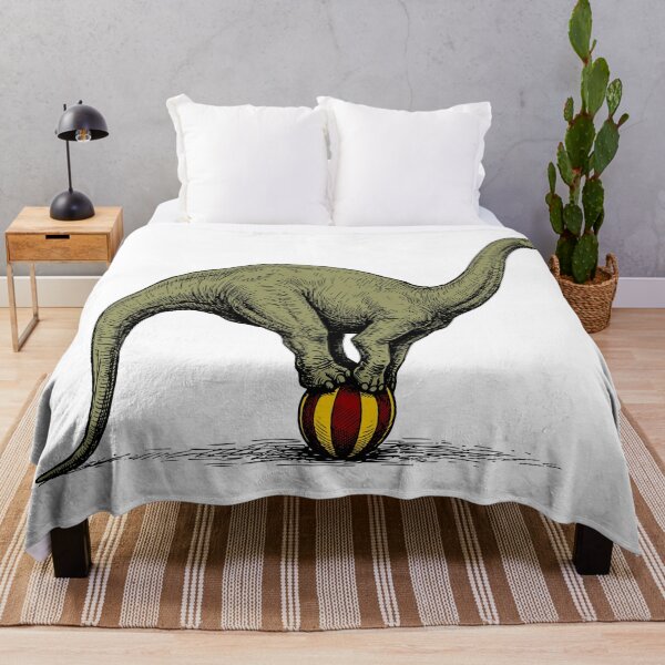 Item preview, Diplodocus balancing on a circus ball vintage illustration designed and sold by goatboyjr.