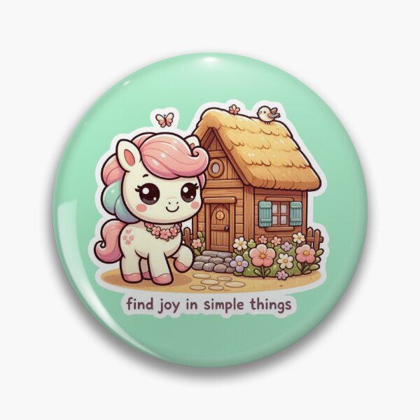 Item preview, Find Joy in Simple Things Kawaii Pony Cottage Sticker designed and sold by carestazafeli.