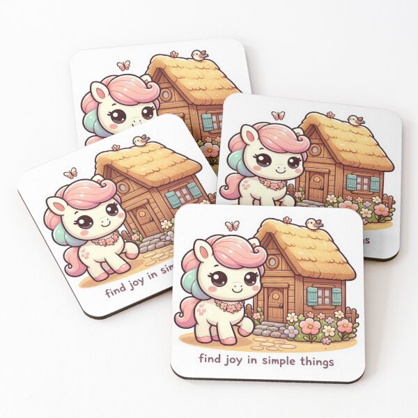Item preview, Find Joy in Simple Things Kawaii Pony Cottage Sticker designed and sold by carestazafeli.