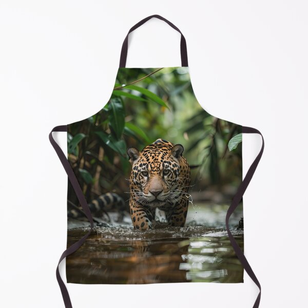 Item preview, Jaguar Walking Through a Rainforest Stream designed and sold by Erika Kaisersot.