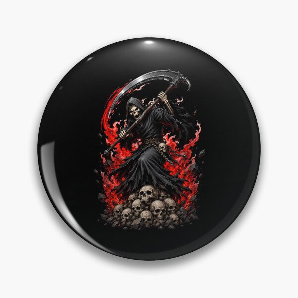 Item preview, Brutal Grim Reaper Standing Over Pile Of Skulls designed and sold by Tong4130.