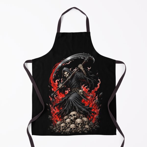Item preview, Brutal Grim Reaper Standing Over Pile Of Skulls designed and sold by Tong4130.