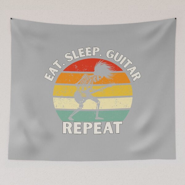 Item preview, Eat. Sleep. Guitar. Repeat Skeleton Design designed and sold by OldSkullDesigns.