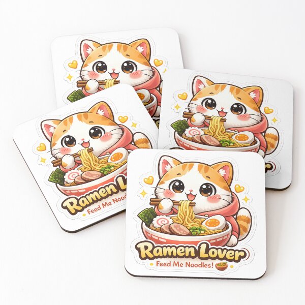 Item preview, Ramen Lover Cat Sticker – Cute Kawaii Noodle Cat l Sticker designed and sold by Mohitt09.