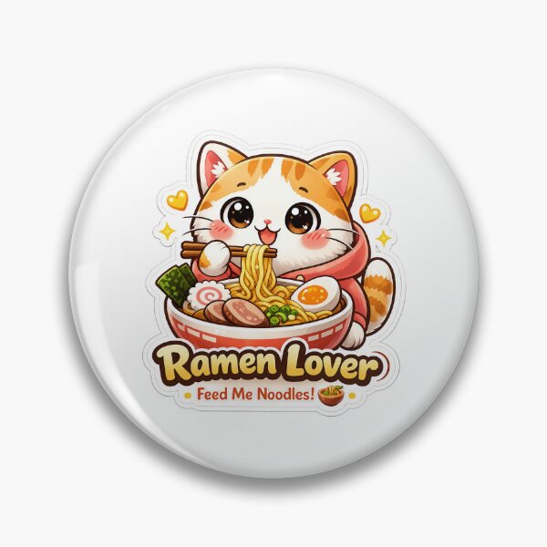 Item preview, Ramen Lover Cat Sticker – Cute Kawaii Noodle Cat l Sticker designed and sold by Mohitt09.
