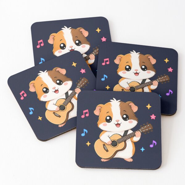 Item preview, Cute Guinea Pig Playing Acoustic Guitar Cartoon Music designed and sold by Seculinator.