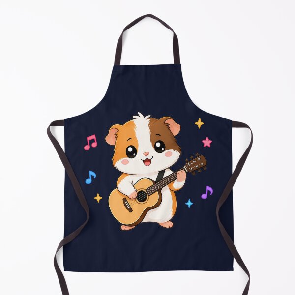 Aperçu de l'œuvre Cute Guinea Pig Playing Acoustic Guitar Cartoon Music créée et vendue par Seculinator.