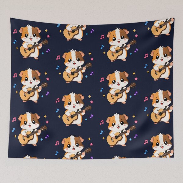 Item preview, Cute Guinea Pig Playing Acoustic Guitar Cartoon Music designed and sold by Seculinator.