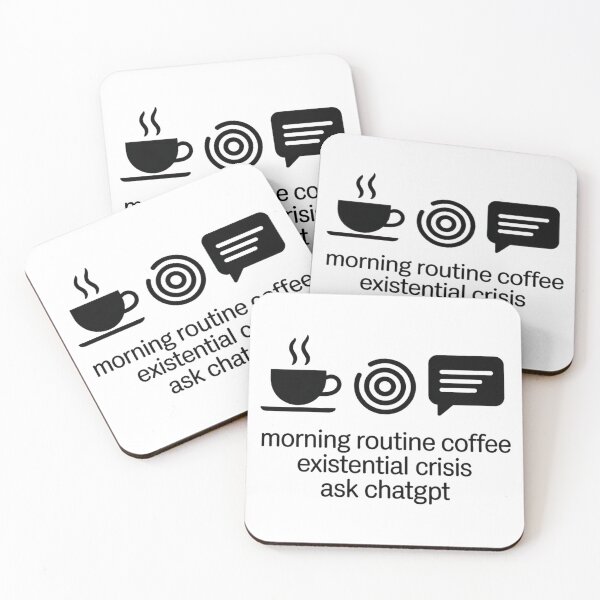 Item preview, Morning Routine Coffee Existential Crisis Ask AI designed and sold by Bianca Oltean.