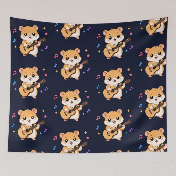 Item preview, Cute Hamster Playing Acoustic Guitar Cartoon Music designed and sold by Seculinator.