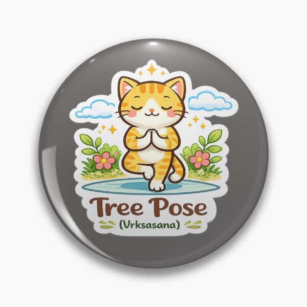 Item preview, Cute Yoga Cat – Tree Pose (Vrikshasana) Kawaii Sticker designed and sold by Trigart-art.