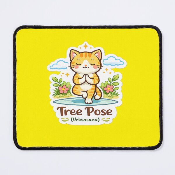Item preview, Cute Yoga Cat – Tree Pose (Vrikshasana) Kawaii Sticker designed and sold by Trigart-art.