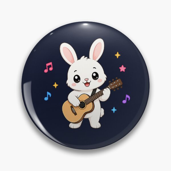 Item preview, Cute Bunny Playing Acoustic Guitar Cartoon Music designed and sold by Seculinator.
