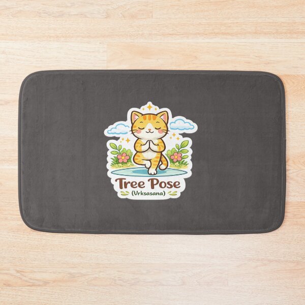 Item preview, Cute Yoga Cat – Tree Pose (Vrikshasana) Kawaii Sticker designed and sold by Trigart-art.