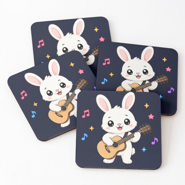 Item preview, Cute Bunny Playing Acoustic Guitar Cartoon Music designed and sold by Seculinator.