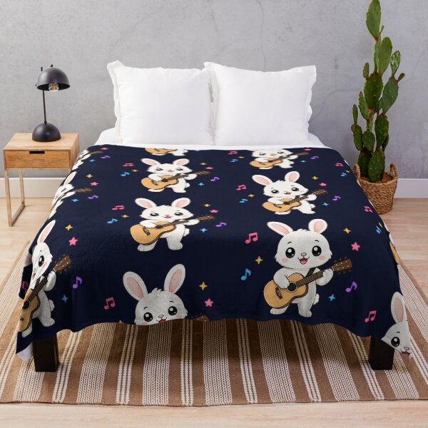 Item preview, Cute Bunny Playing Acoustic Guitar Cartoon Music designed and sold by Seculinator.