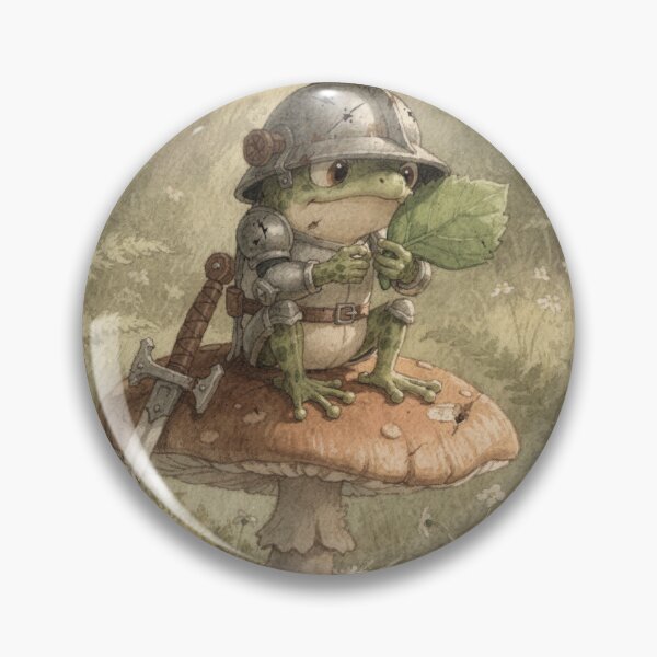 Item preview, Frog Knight Polishing a Dented Acorn Helmet designed and sold by PictorialWhimsy.
