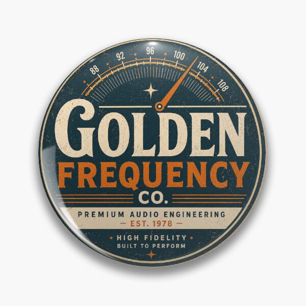 Item preview, Golden Frequency Co. - Vintage Audio Logo designed and sold by JustResultsCo.