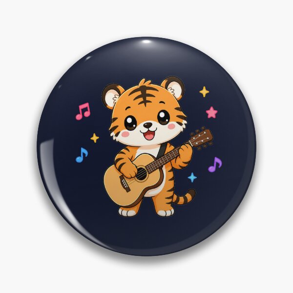 Item preview, Cute Tiger Playing Acoustic Guitar Cartoon Music designed and sold by Seculinator.