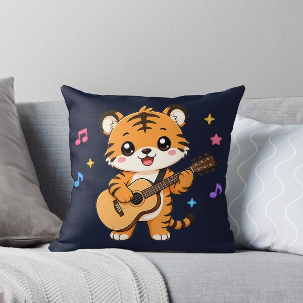Item preview, Cute Tiger Playing Acoustic Guitar Cartoon Music designed and sold by Seculinator.