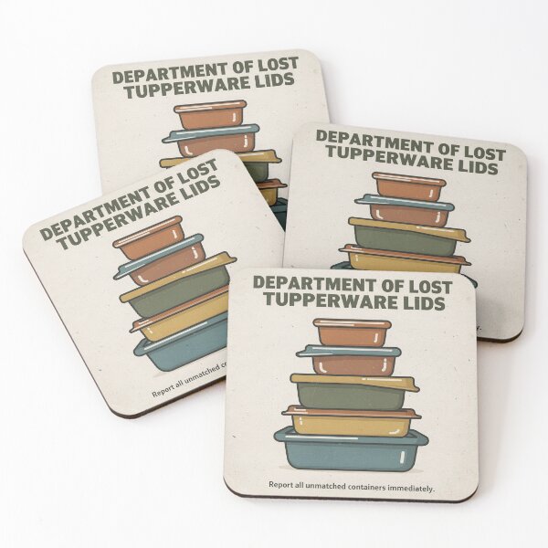 Item preview, Department of Lost Tupperware Lids Retro Poster designed and sold by PictorialWhimsy.