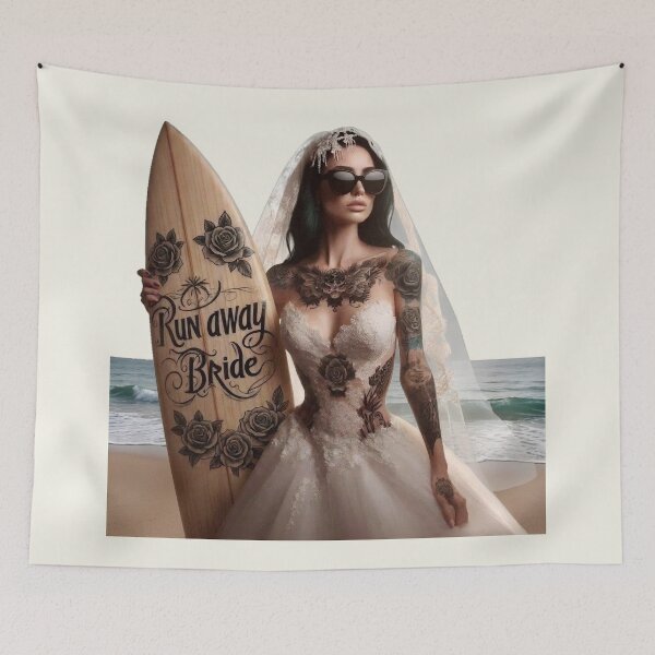 Item preview, Gothic Party Bride Wood Surfboard designed and sold by Voodoo Store Paranormal Collections.
