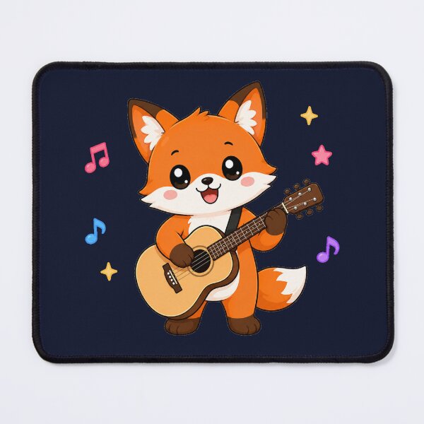Item preview, Cute Fox Playing Acoustic Guitar Cartoon Music designed and sold by Seculinator.