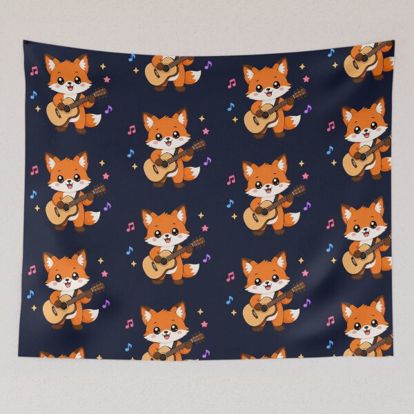 Item preview, Cute Fox Playing Acoustic Guitar Cartoon Music designed and sold by Seculinator.