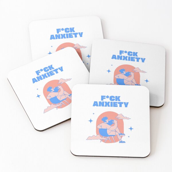 Item preview, F*ck Anxiety Retro Illustration — Bold Pastel Mental Health Quote designed and sold by Colorful-Garden.