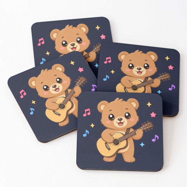 Item preview, Cute Bear Playing Acoustic Guitar Cartoon Music designed and sold by Seculinator.