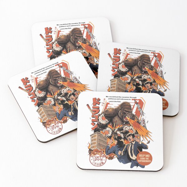 Item preview, Gorilla attacks city with sushi designed and sold by Ahmedsyde.