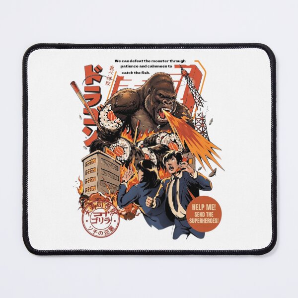 Item preview, Gorilla attacks city with sushi designed and sold by Ahmedsyde.