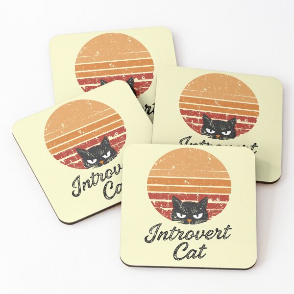 Item preview, Introvert Cat Black Cat Retro Sunset Vintage designed and sold by AstronautMerch.