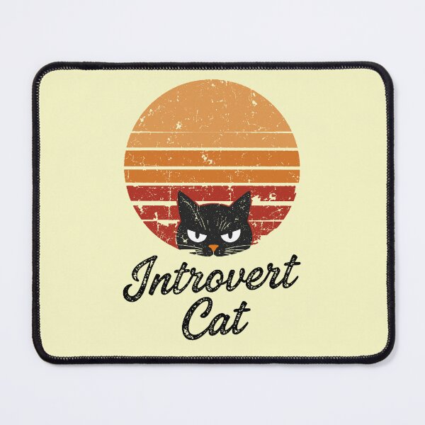 Item preview, Introvert Cat Black Cat Retro Sunset Vintage designed and sold by AstronautMerch.