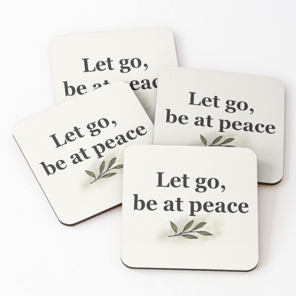 Item preview, Let Go, Be at Peace  Minimalist Motivational Quote with Olive Branch designed and sold by Fun In The Sun .