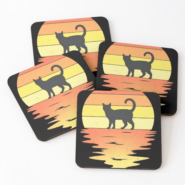 Item preview, Black Cat Retro Sunset Vintage Cat Lover Gift designed and sold by Occasional House.