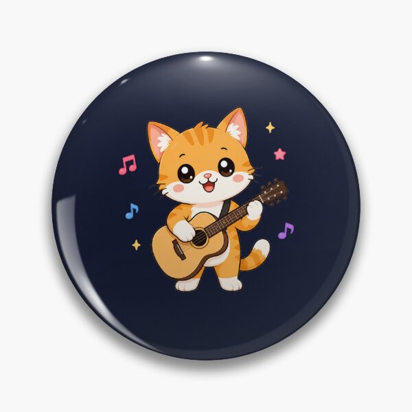 Item preview, Cute Cat Playing Acoustic Guitar Cartoon Music designed and sold by Seculinator.