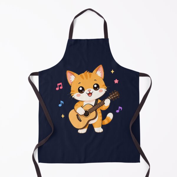 Item preview, Cute Cat Playing Acoustic Guitar Cartoon Music designed and sold by Seculinator.