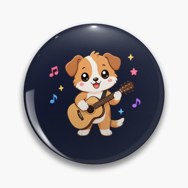 Item preview, Cute Dog Playing Acoustic Guitar Cartoon Music designed and sold by Seculinator.