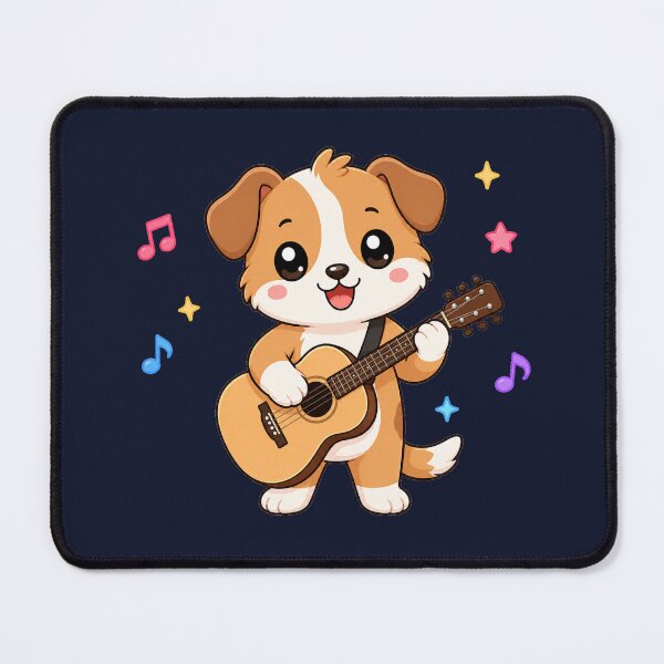 Item preview, Cute Dog Playing Acoustic Guitar Cartoon Music designed and sold by Seculinator.