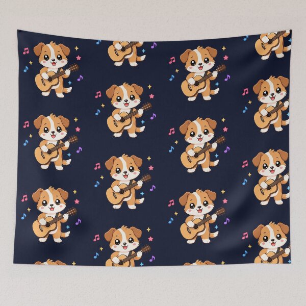 Item preview, Cute Dog Playing Acoustic Guitar Cartoon Music designed and sold by Seculinator.