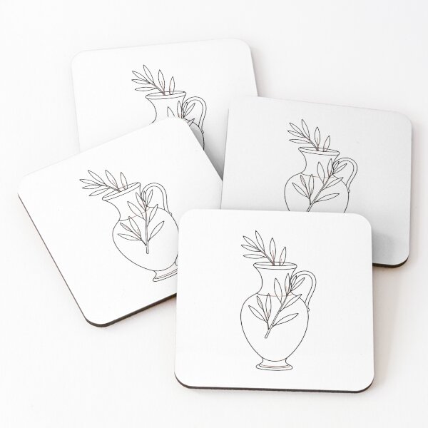 Item preview, Minimalist Olive Branch and Pitcher Line Art designed and sold by Gallery-yuuna .