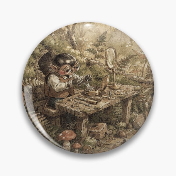 Item preview, Beetle Folk Mending a Pocket Watch in a Toadstool Workshop Storybook Art designed and sold by PictorialWhimsy.
