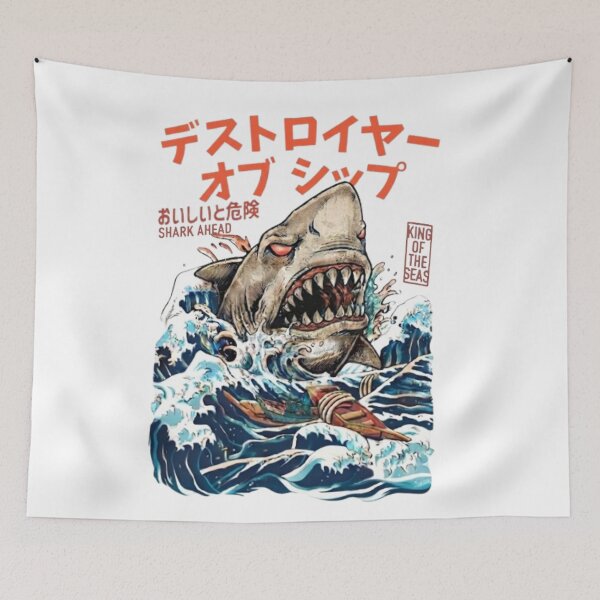 Item preview, Aggressive shark in the ocean, Japanese style designed and sold by Ahmedsyde.