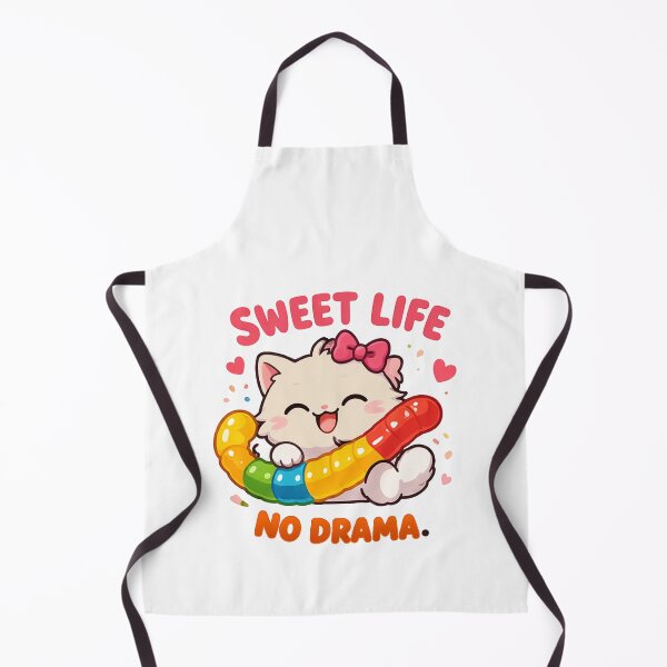 Item preview, no drama positive vibe cute cat kawaii art designed and sold by  Mudikeys.